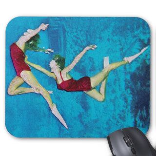 Vintage Retro Kitsch Women Underwater Nymphs Mouse Pad