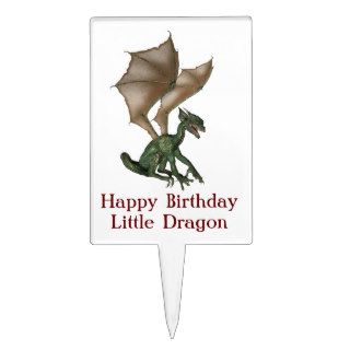 Happy Birthday Little Dragon Rectangular Cake Picks