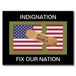 INDIGNATION FIX OUR NATION POST CARDS