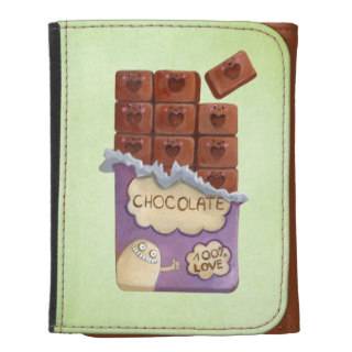 I love Chocolate Leather Trifold Wallets