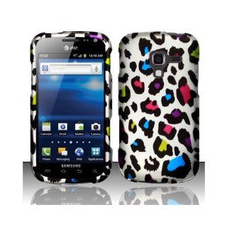Silver Colorful Leopard Hard Cover Case for Samsung Galaxy Exhilarate SGH I577 Cell Phones & Accessories