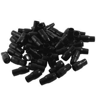 50 Pcs Black Soft Plastic Battery Terminal Boots Insulated Covers Thin Wall Heat Shrink Tubing