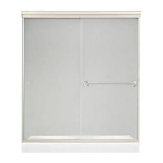 MAAX Noble W 54 in. x 59 1/2 in. Frameless Shower Door in Satin Nickel with 8MM Clear Glass 242P C59