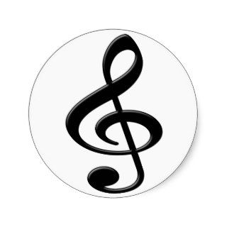 Treble Clef / G Clef Music Symbol Round Sticker