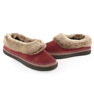 Women's Woodlands Microsuede Fur Trimmed Champ Slippers, Chili 6.5 7 Shoes