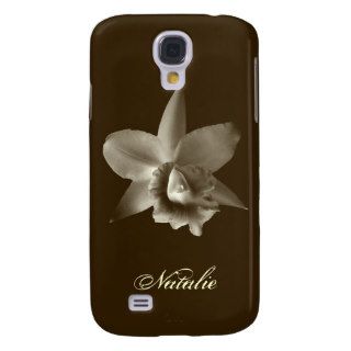 Orchid flower blossom black cream photography samsung galaxy s4 cover