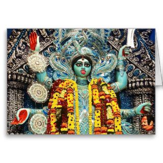 Kali Kalika Hindu Tantra Yoga Goddess Deity Shrine Greeting Cards
