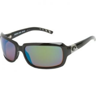 Costa Del Mar Isabela Polarized Sunglasses   Costa 580 Glass Lens Shiny Black/Green Mirror, One Size Clothing