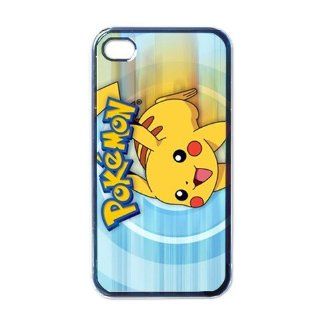Pokemon Cute V.1 Anime Manga iPhone 4 / iPhone 4s Black Designer Shell Hard Case Cover Protector Gift Idea Cell Phones & Accessories
