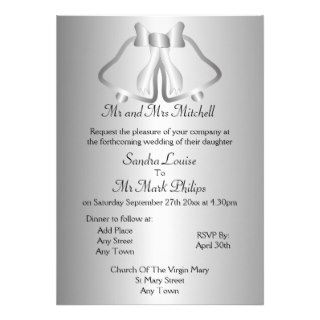 Silver Bells Formal Wedding Custom Invite