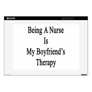 Being A Nurse Is My Boyfriend's Therapy Laptop Decals