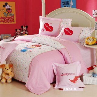 DIAIDI, Cute Princess Bedding Sets, Pink girls Bedding Set, Cartoon Bedding, Full/Twin Size, 4Pcs   Childrens Bedding Collections