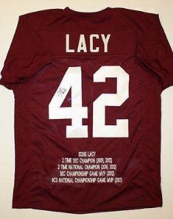 Signed Eddie Lacy Jersey   Maroon Stat   JSA Certified   Autographed College Jerseys Sports Collectibles