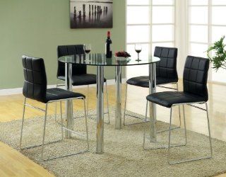 Furniture of America Clarks 5 Piece Counter Height Dining Set with Black Chairs   Dining Room Furniture Sets
