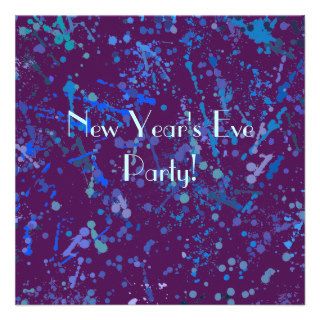 New Year’s Eve Party, Action Painting  Art Invite