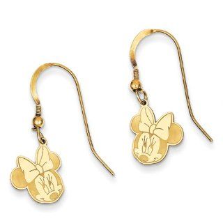 14k Disney Minnie Dangle Wire Earrings Jewelry