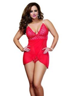 Babydoll And Thong (Red;3X 4X) Clothing