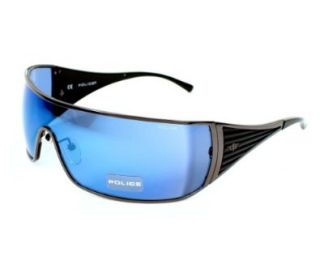 Police Sunglasses S 8648 568B Metal   Acetate Black   Gun Grey Blue mirror Shoes
