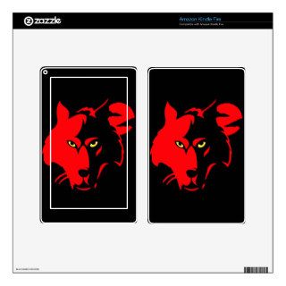 Red Wolf Head Kindle Fire Decal