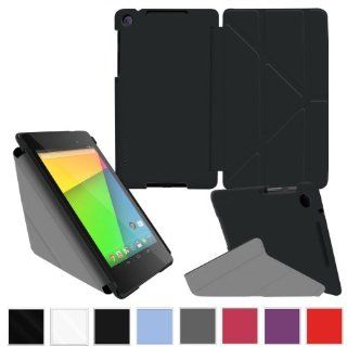rooCASE Google Nexus 7 2013 FHD Case   (2nd Gen 2013 Model) Origami Slim Shell Cover   BLACK (With Auto Wake / Sleep Cover) Computers & Accessories