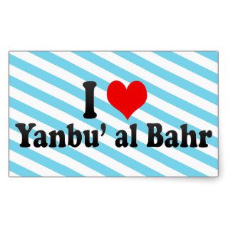 I Love Yanbu' al Bahr, Saudi Arabia Rectangle Stickers