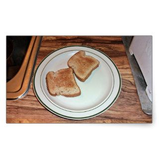 Toasted bread in a plate rectangular stickers