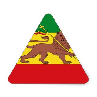 Rasta Flag   Rastafari   Ethiopian Lion of Judah Triangle Stickers