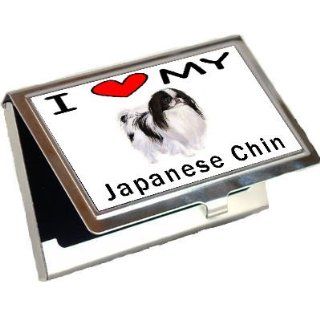 I Love My Japanese Chin Business Card Holder 