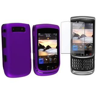 Purple Rubber Case/ Screen Protector for BlackBerry Torch 9800 Eforcity Cases & Holders