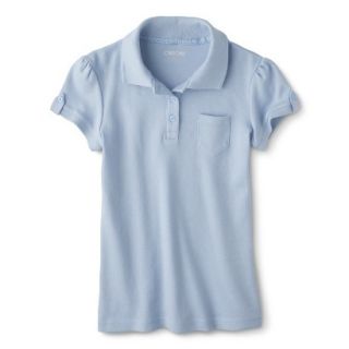 Cherokee Girls School Uniform Interlock Fashion Polo   Blue M