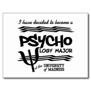 Psychology Major postcard   funny announcement