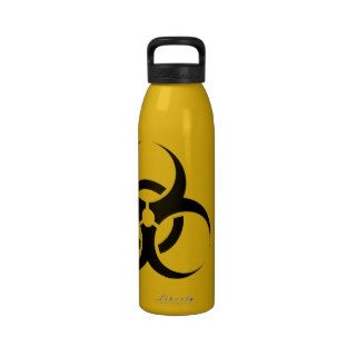 Biohazard Symbol, Drink at Your Own Risk Water Reusable Water Bottles