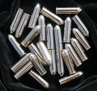 Silver Colt 45 Replica Bullets   25 Gun Revolver Dummy Ammo Cartridge Rounds   Exact Scale .45 Caliber  