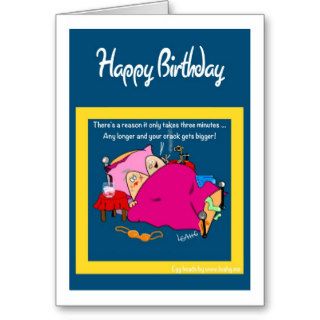 Funny Birthday Card   eggs in bed    big crack