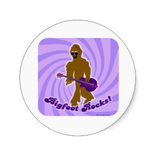 Bigfoot Rocks Round Sticker