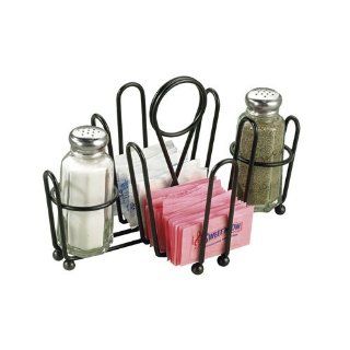 Tablecraft 591CBK Chrome Plated Condiment Racks, Black Coated Finish, 1 7/8 Inch Sugar Packet Holders Kitchen & Dining