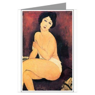 Single Amedeo Modigliani Fine Art Painting Titled Large Seated Nude 1917 Greeting Card  