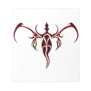 Elephant Tribal Tattoo   red and black Notepads