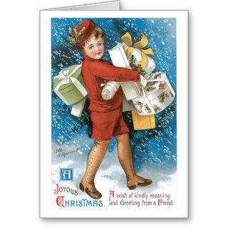 Old Fashioned Christmas Joyous Gift Boxes Cards