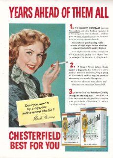Rhonda Fleming for Chesterfield Cigarettes ad 1953 Entertainment Collectibles