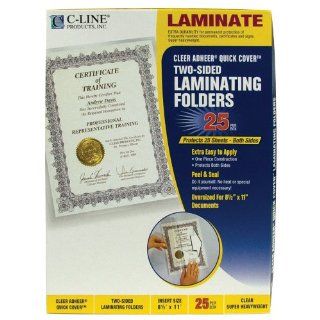 C Line Super Heavyweight Clear Adheer Quick Cover Laminating Pockets, 12 3/8 x 9 3/8 Inches, 25 per Box (65187)  Laminating Supplies 