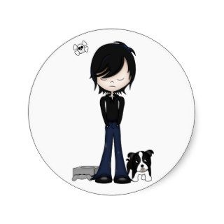 Fun Emo Goth Boy Cute Cartoon Teenager Stickers