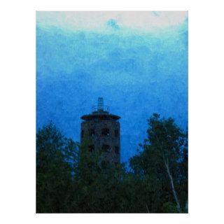 Enger Tower Dark Sky Above Painting Print