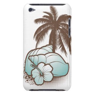 seashells and palmtree 2 blue iPod Case Mate cases
