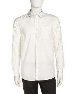 Long Sleeve Poplin Sport Shirt, Optic White
