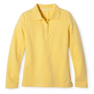 Cherokee Girls School Uniform Long Sleeve Polo   Pongee Tint XL
