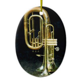 Trumpet And Tuba Christmas Ornaments