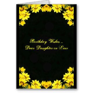 Birthday wishes Daughter in law, yellow daisies Greeting Card