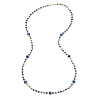Tonal Blue Long Bead Necklace