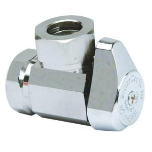 BrassCraft 1/2 in. FIP Inlet x 7/16 in. & 1/2 in. Slip Joint Outlet Chrome Plated Brass 1/4 Turn Angle Valve G23301X C1